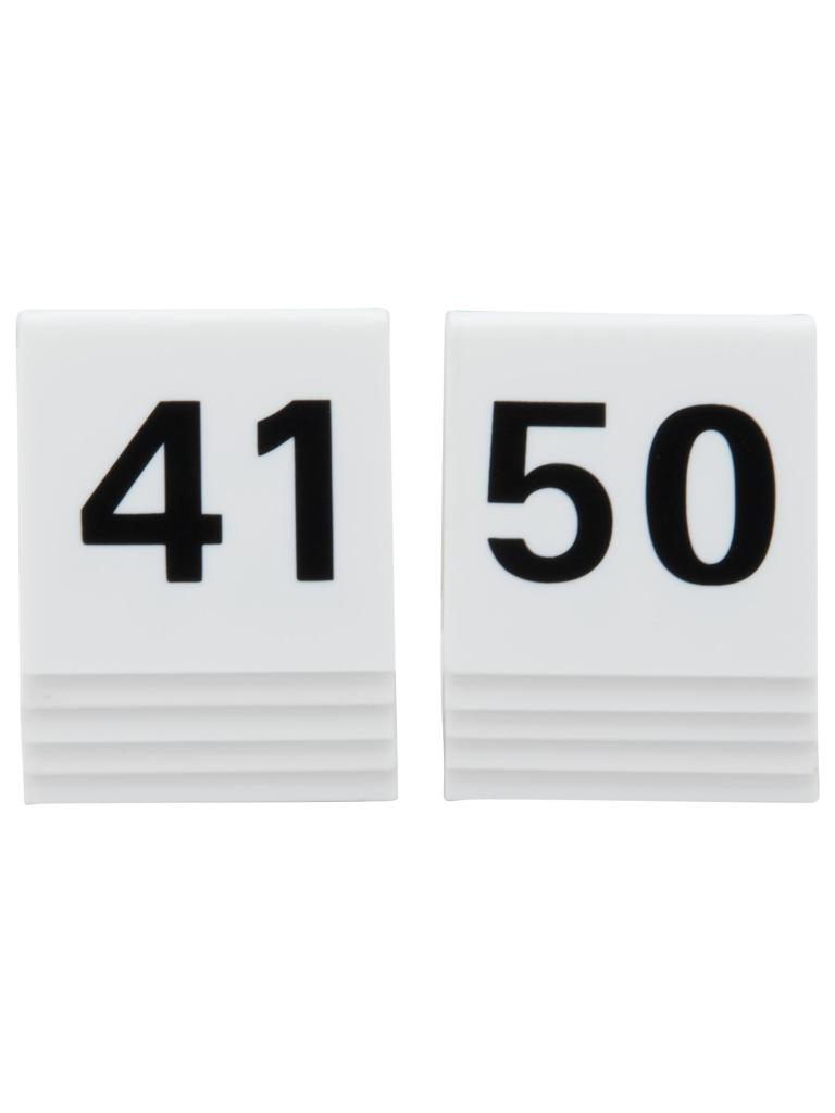 Numéros de table - 41-50 - 10 pièces - H 15,9 x 12,5 x 5 CM - Blanc - Securit - TN-41-50-WT