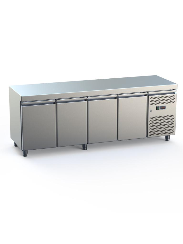 Table frigorifique - 4 portes - H 85 x 223 x 70 CM - Inox - G-Line