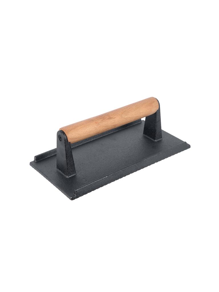 Burger Smasher - Rectangulaire - Manche en bois - Fonte - L 21 x L 11 CM - G-Line