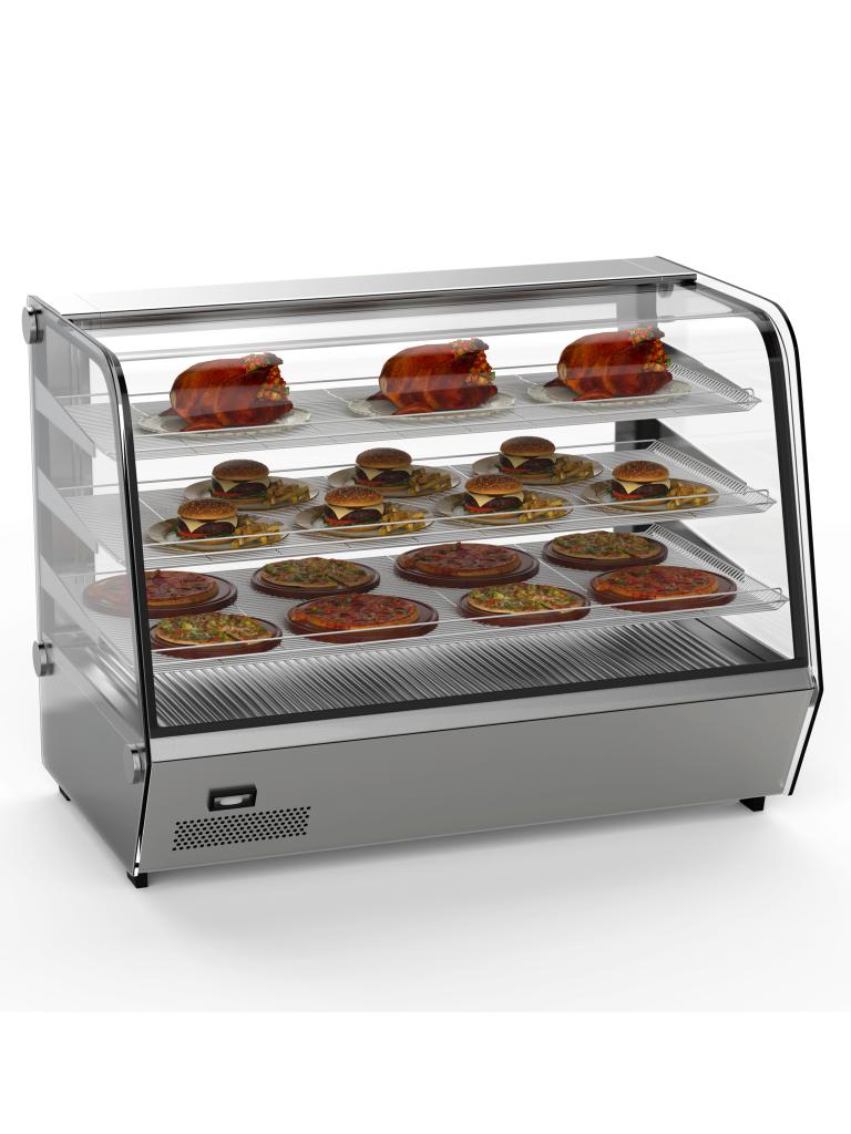 Vitrine chauffante - 160 Litre - Inox - Eclairage LED - G-Line