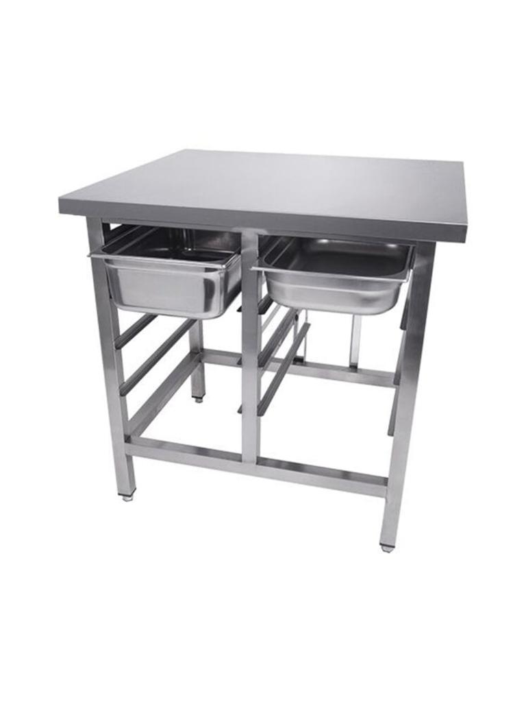 Table de travail / support - 1/1 GN - 8 niveaux - H 90 x L 90 x P 70 CM - acier inoxydable - G-Line