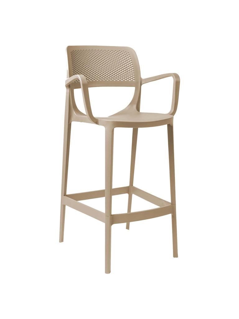 Tabouret de bar de terrasse - Castello - Cappuccino - Plastique - G-Line