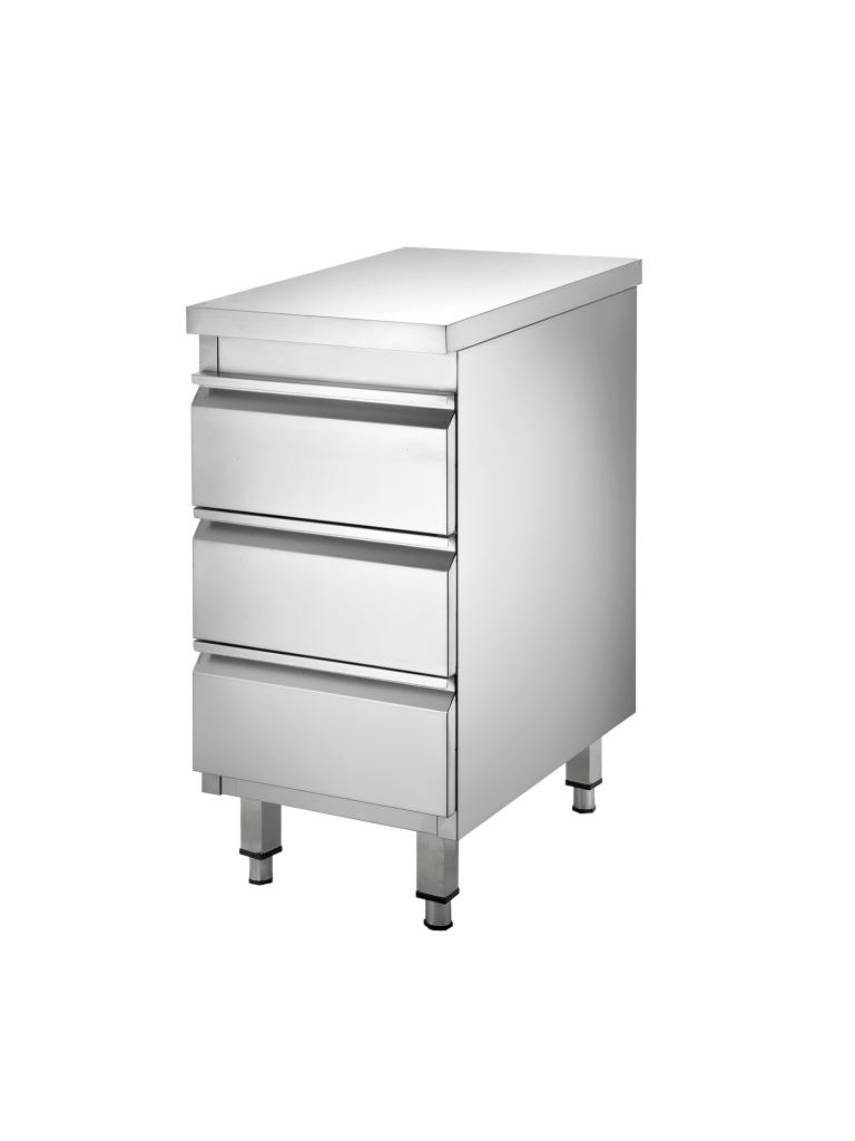 Commode Etabli - 3 Tiroirs - inox - H 90 x L 40 x P 70 CM - G-Line
