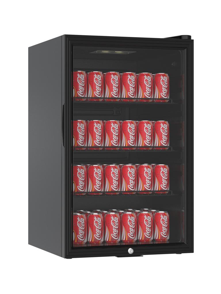 Réfrigérateur porte vitrée - 115 litres - H 84 x 54 x 53 CM - Noir - G-Line