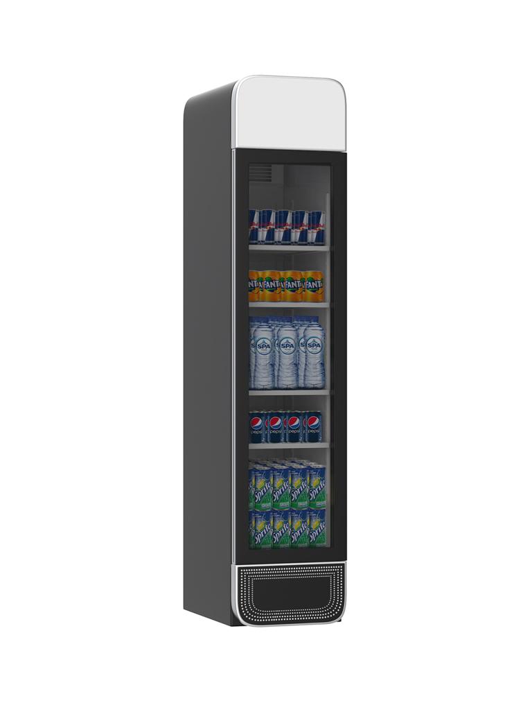 Réfrigérateur Porte Vitrée - 265 Litre - 1 Porte - Noir - H 207,7 x 45 x 59,5 CM - G-Line
