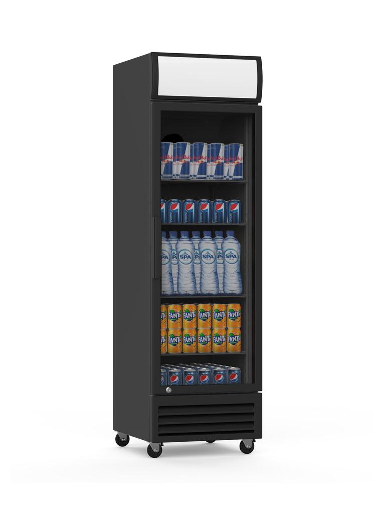 Réfrigérateur porte vitrée - 360 Litres - 1 porte - Noir - G-Line