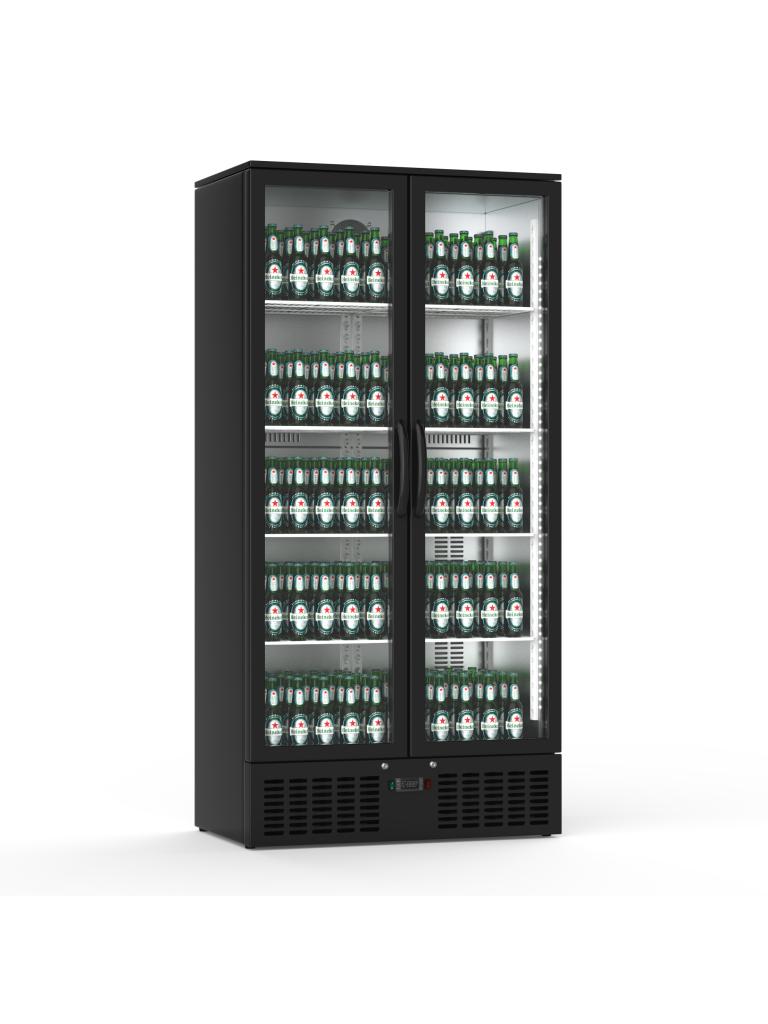 Réfrigérateur porte vitrée - 385 Litres - Noir - Aluminium - G-Line