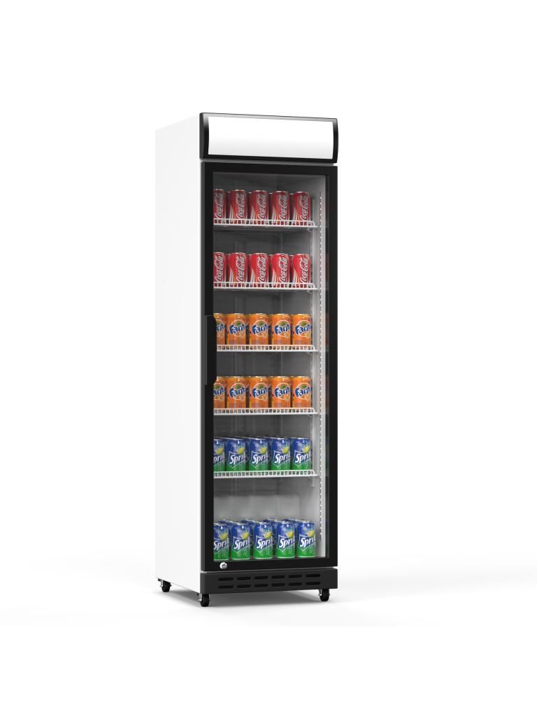 Réfrigérateur porte vitrée - 390 Litres - Noir/Blanc - 1 porte - G-Line