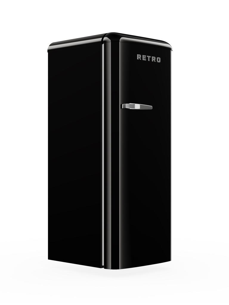 Réfrigérateur Retro - 1 porte - Compartiment congélateur - modèle vertical - 194 + 24 L - Noir - G-Line