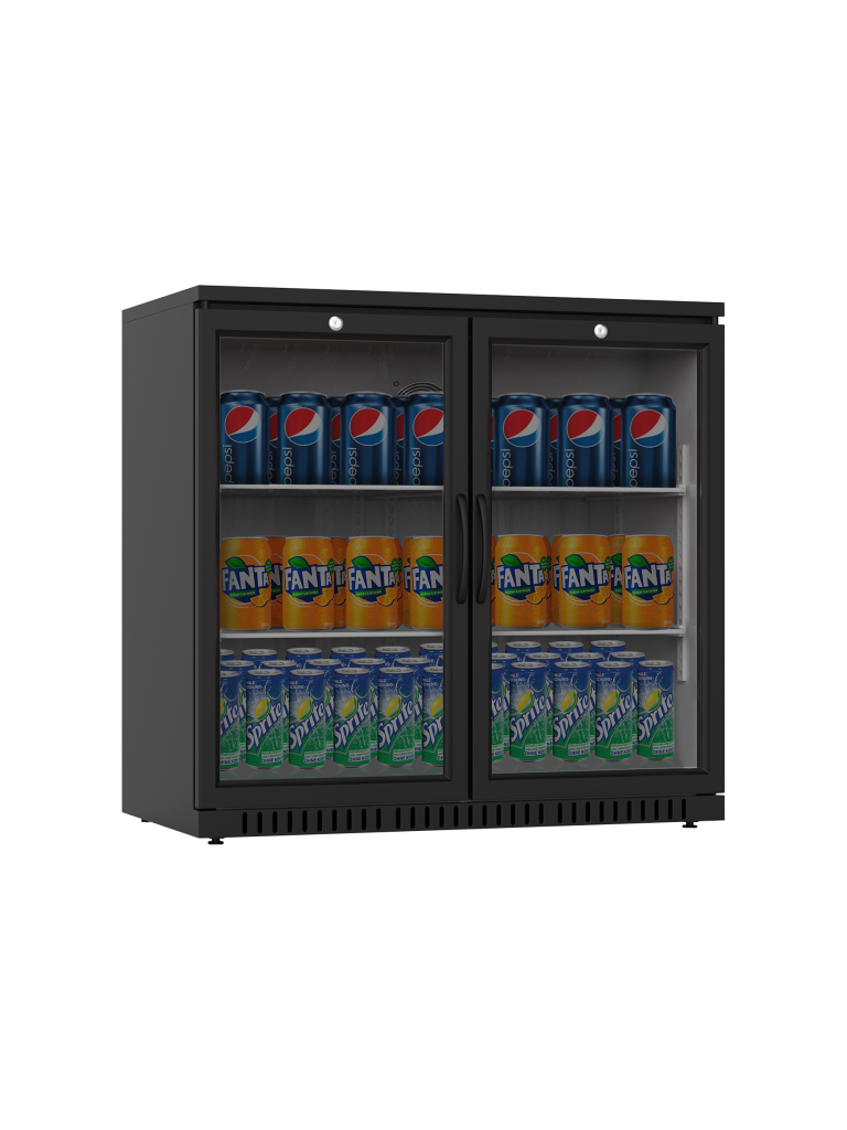 Réfrigérateur porte vitrée - 210 Litre - 2 portes - Noir - G-Line