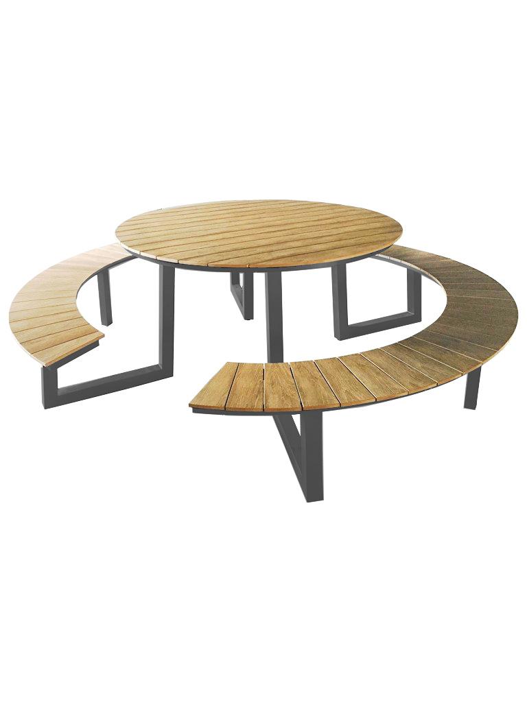 Table Pique-Nique Ronde - Ø250 CM - Polywood / Aluminium - G-Line