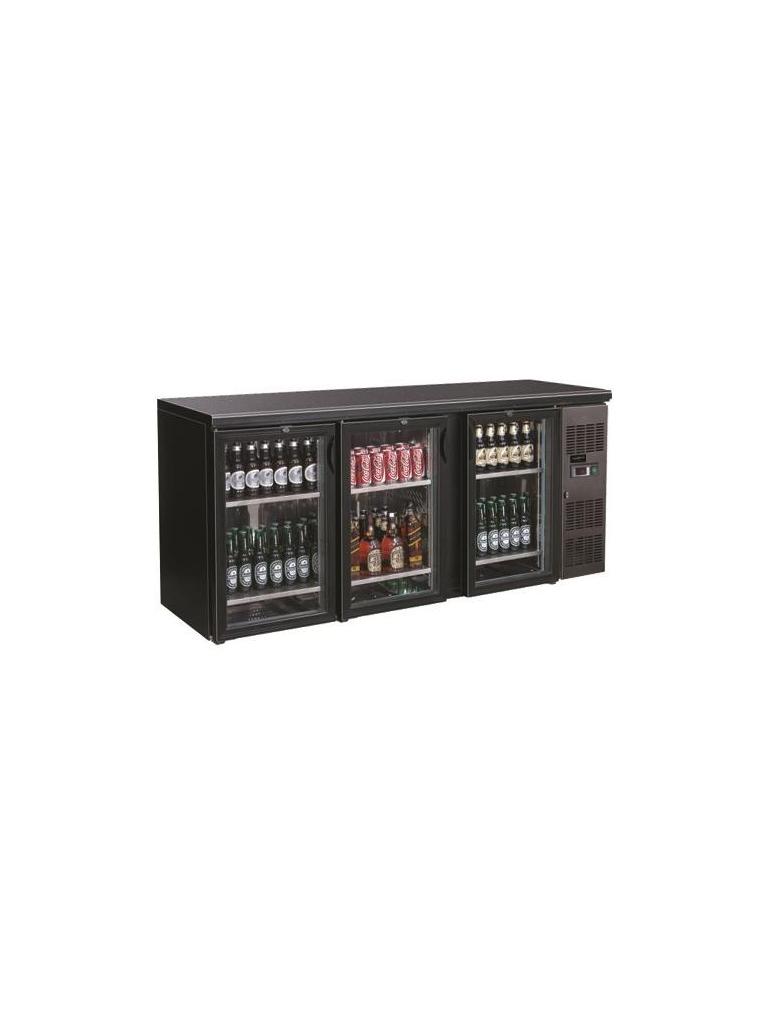 Refroidisseur de bar - 540 Litre - 3 portes vitrées - Noir - H 86 x 200,2 x 53,5 CM - 230V - Combisteel - 7450.0340