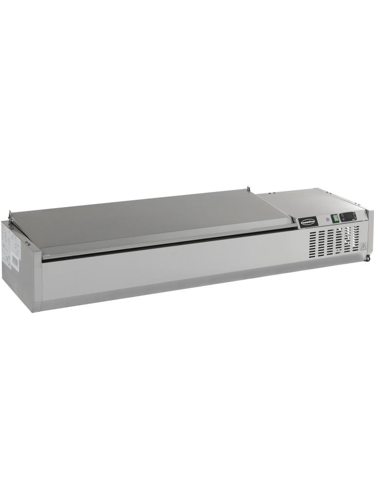Vitrine Réfrigérée Design - Inox - 200 CM - 10 x 1/4 GN - Combisteel - 7450.0029