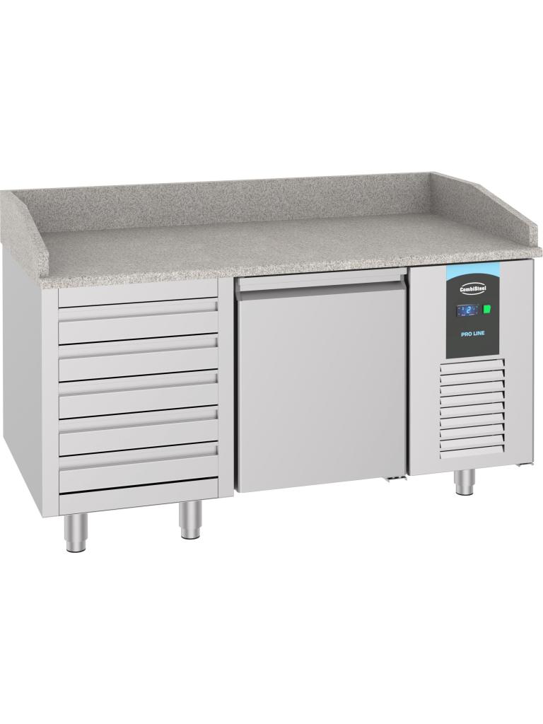 Etabli Pizza - 1 Porte - 5 Tiroirs - H 108 x 155 x 80 CM - 230V - Combisteel - 7489.5230