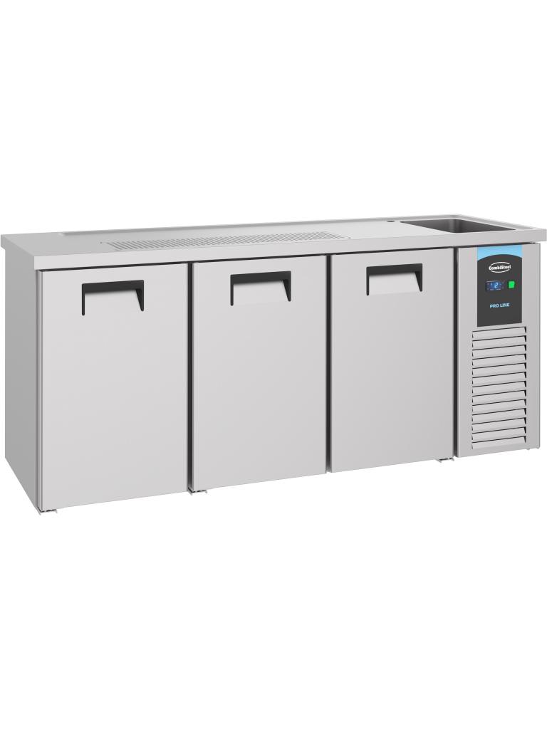 Cave à bière - 3 portes - H 105 x 210 x 70 CM - 230V - Poignée combi - 7489.5330
