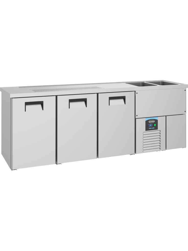 Cave à bière - 3 portes - H 105 x 250 x 70 CM - 230V - Combisteel - 7489.5340