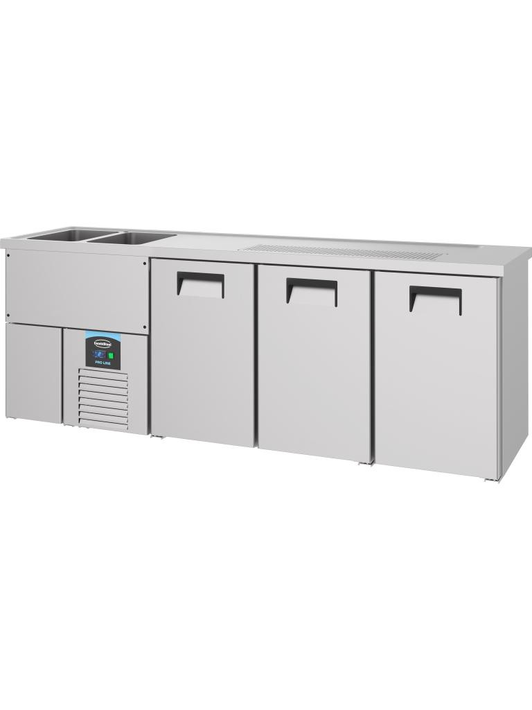 Cave à bière - 3 portes - H 105 x 250 x 70 CM - 230V - Combisteel - 7489.5345