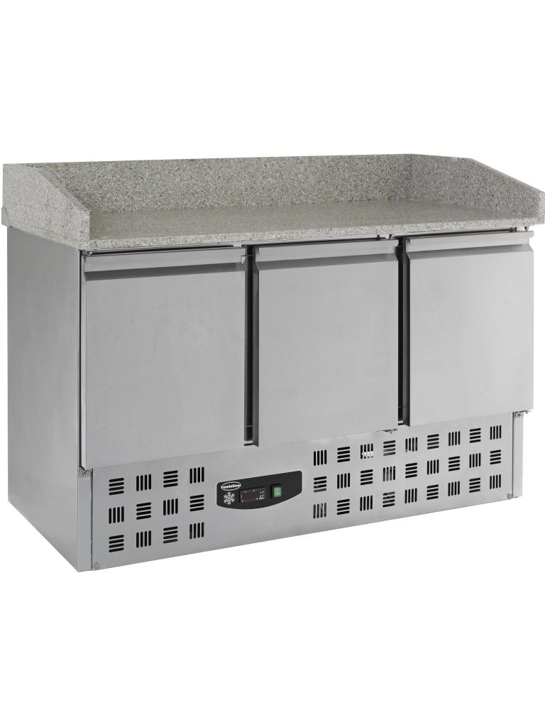 Etabli à pizza - 3 portes - H 102 x 140 x 70 CM - 230V - Poignée combi - 7950.0060