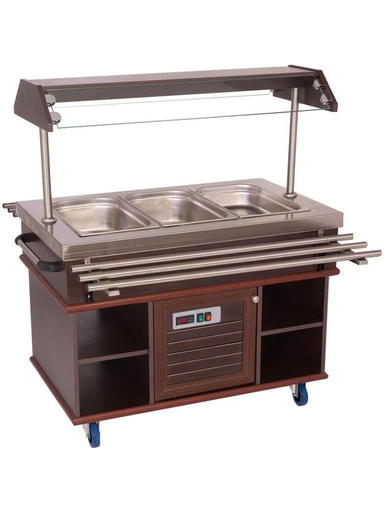 Warm Buffet - 3x 1/1 GN - RVS - 230V - H 140 x B 120 x D 70 CM - Combisteel