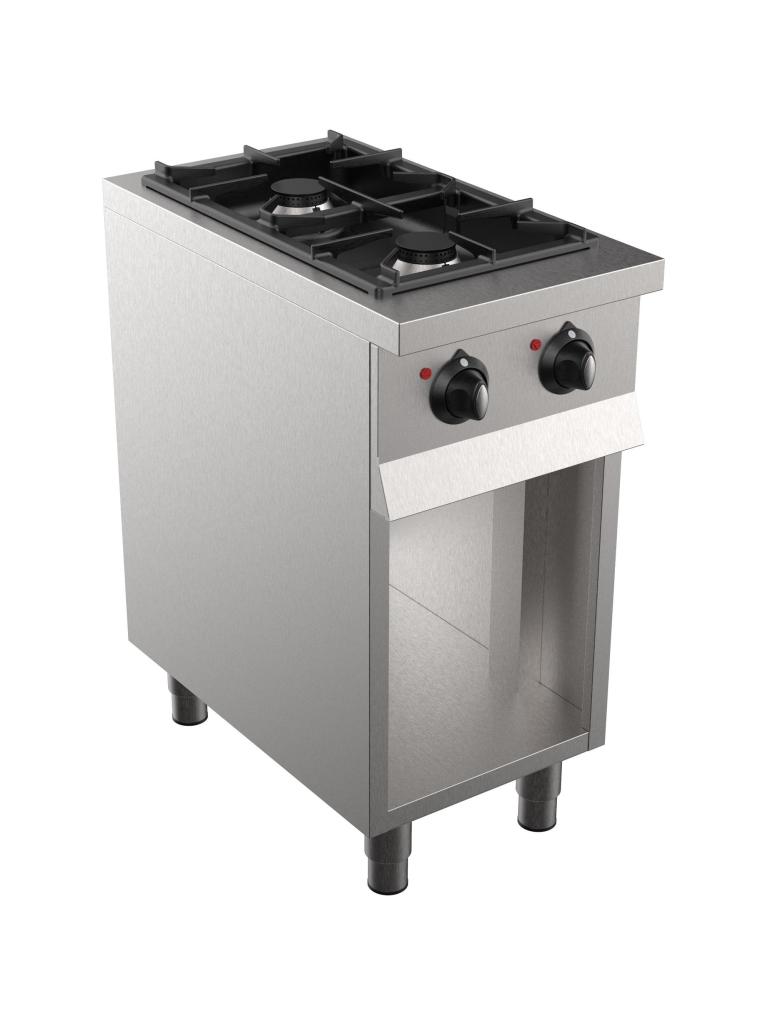 Kooktafel - Gas - 2 Pitten - RVS - H 90 x B 40 x D 70 CM - Combisteel