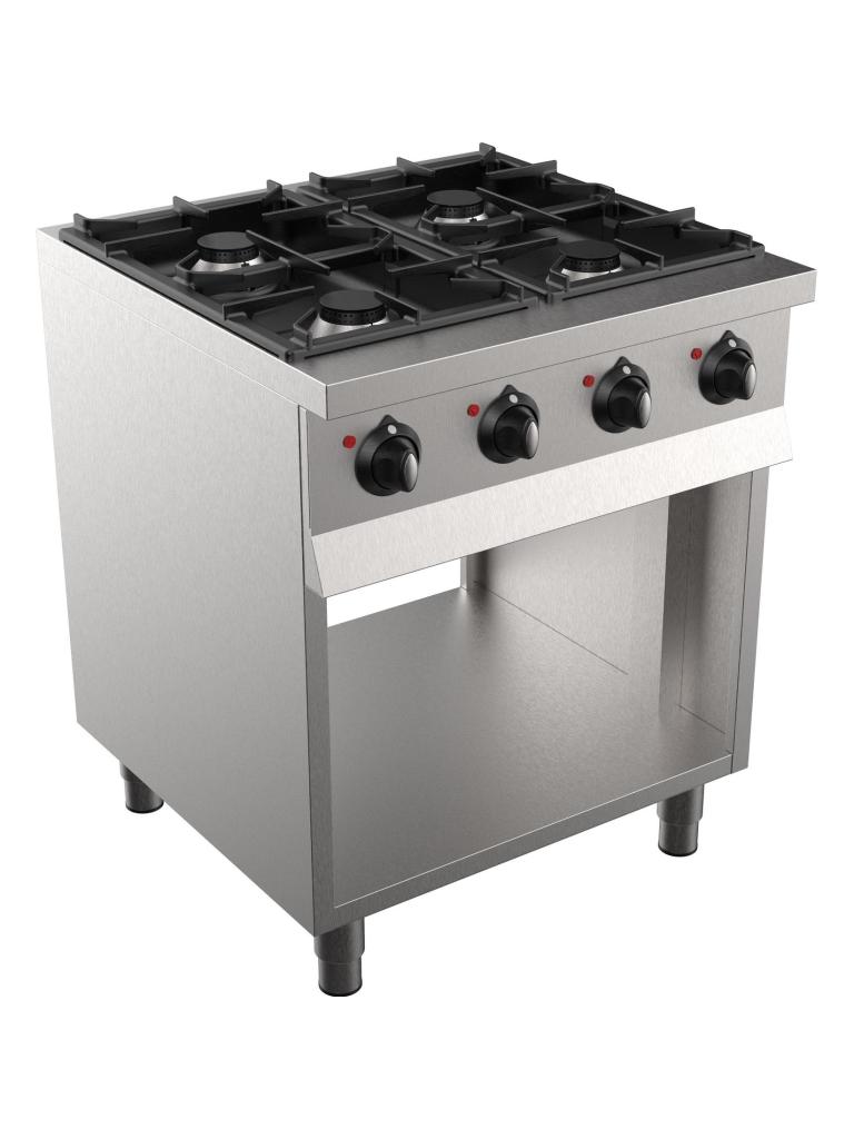 Kooktafel - Gas - 4 Pitten - RVS - H 90 x B 70 x D 70 CM - Combisteel