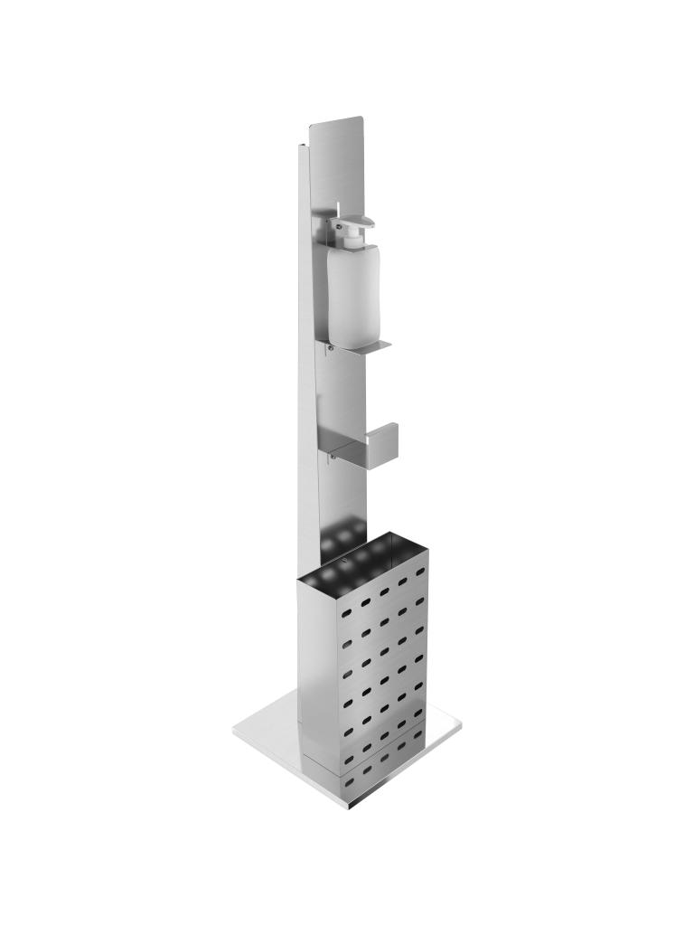 Desinfectiepaal Incl. Dispenser - Demontabel - RVS - H 146 x B 15 x D 12.5 CM - Combisteel