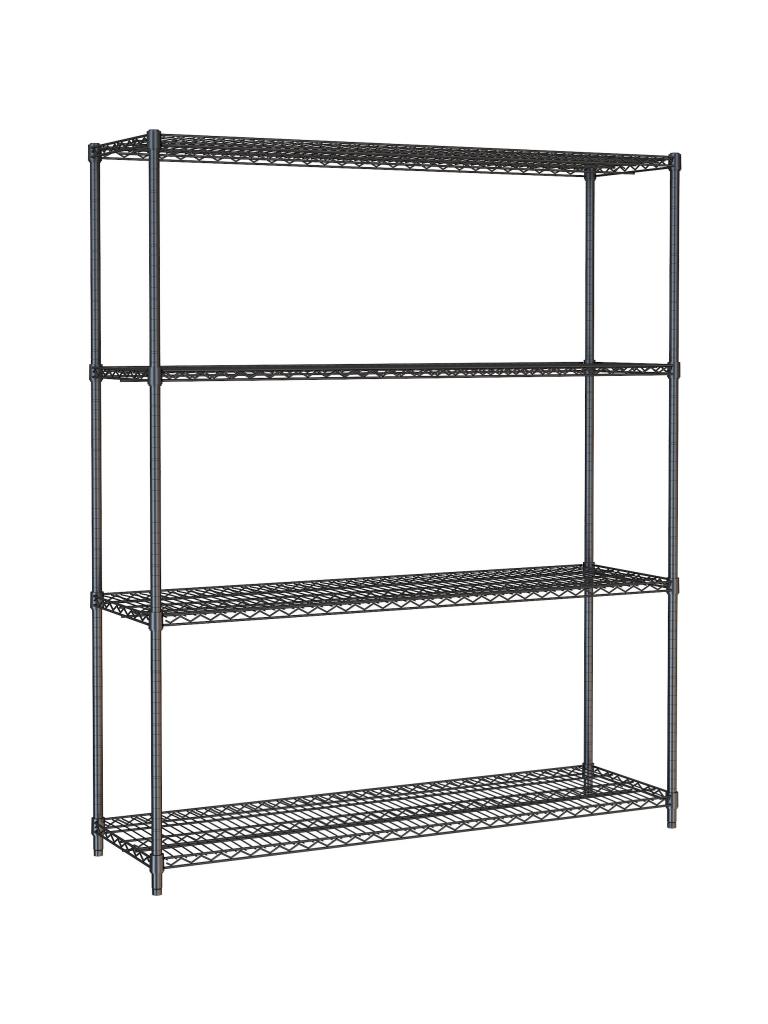 Stelling - 4 Niveaus - Demontabel - Zwart - Gepoedercoat Staal - H 180 x B 150 x D 45 CM - Combisteel