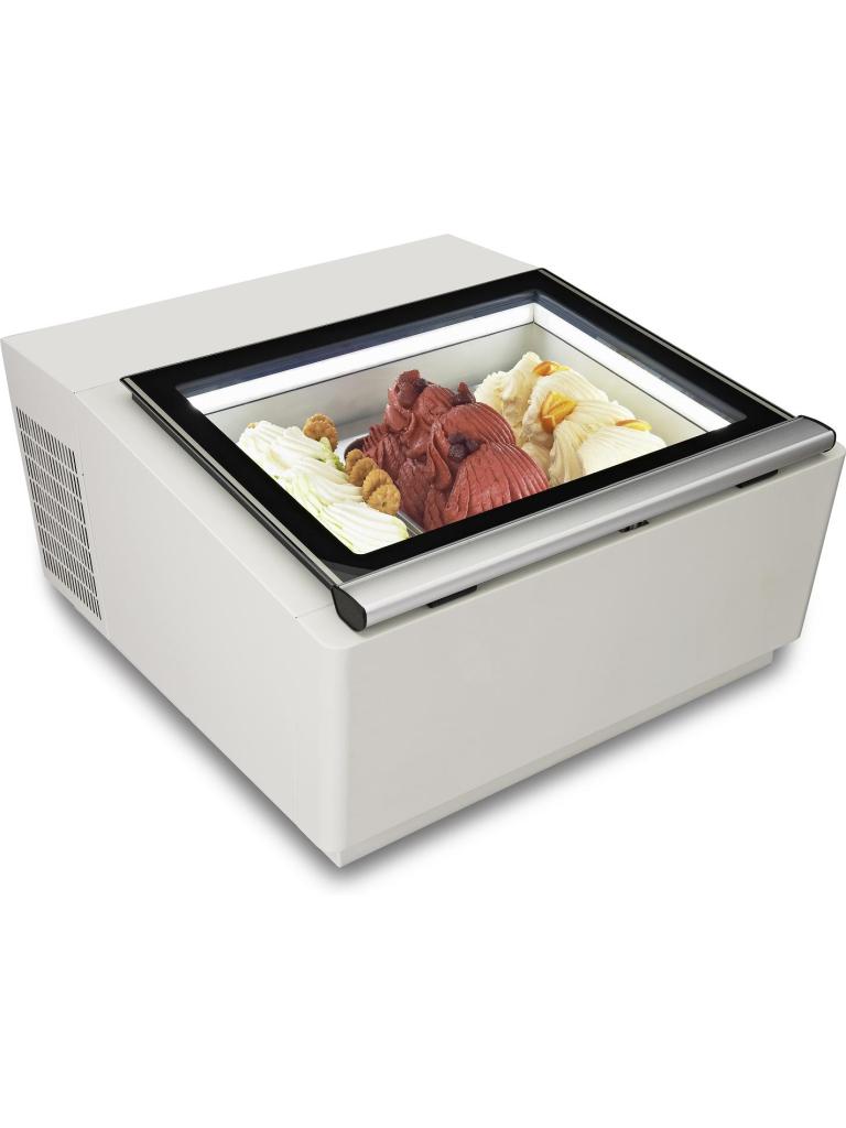 Schepijsvitrine - Bedieningszijde Open - Tafelmodel - Wit - 230V - H 37.5 x B 67 x D 75 CM - Combisteel