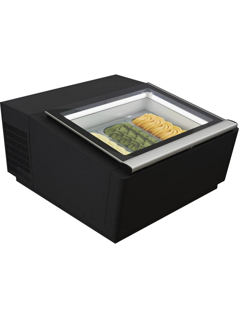 Schepijsvitrine - Bedieningszijde Open - Tafelmodel - Zwart - 230V - H 37.5 x B 67 x D 75 CM - Combisteel
