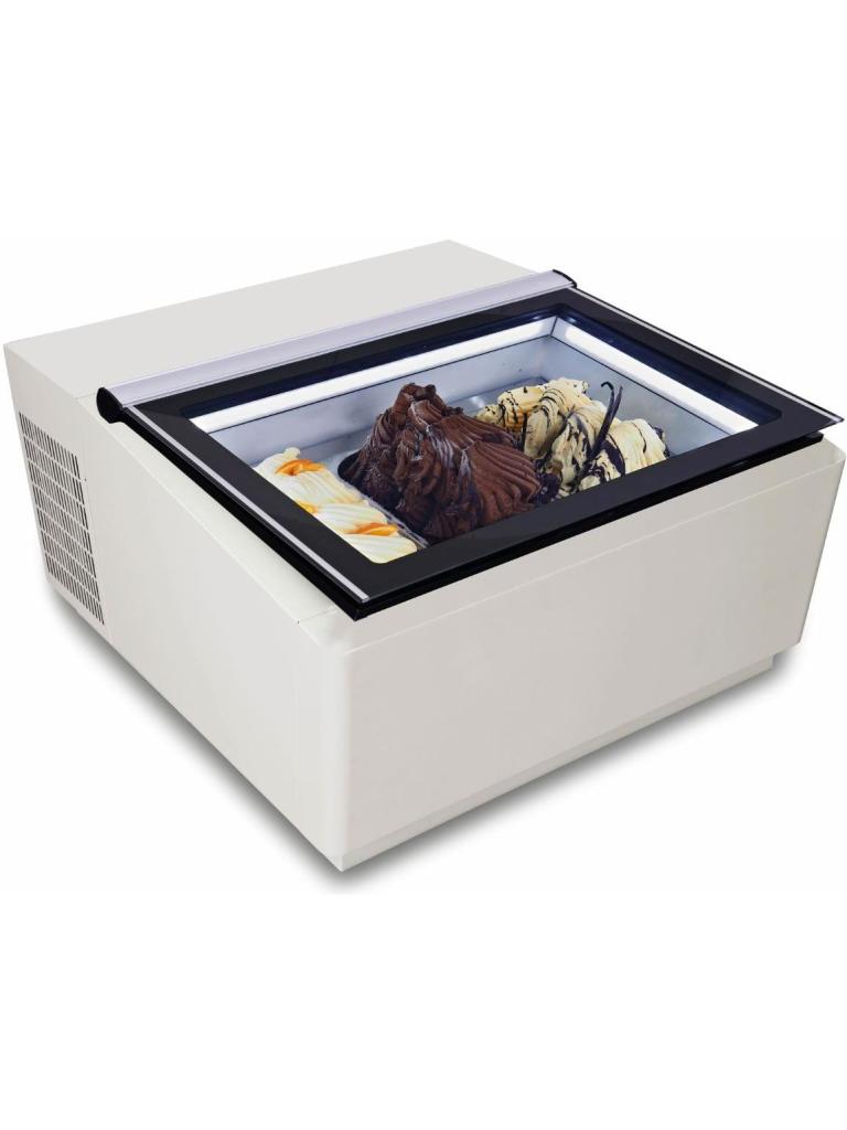 Schepijsvitrine - Klantzijde Open - Tafelmodel - Wit - 230V - H 37.5 x B 67 x D 75 CM - Combisteel