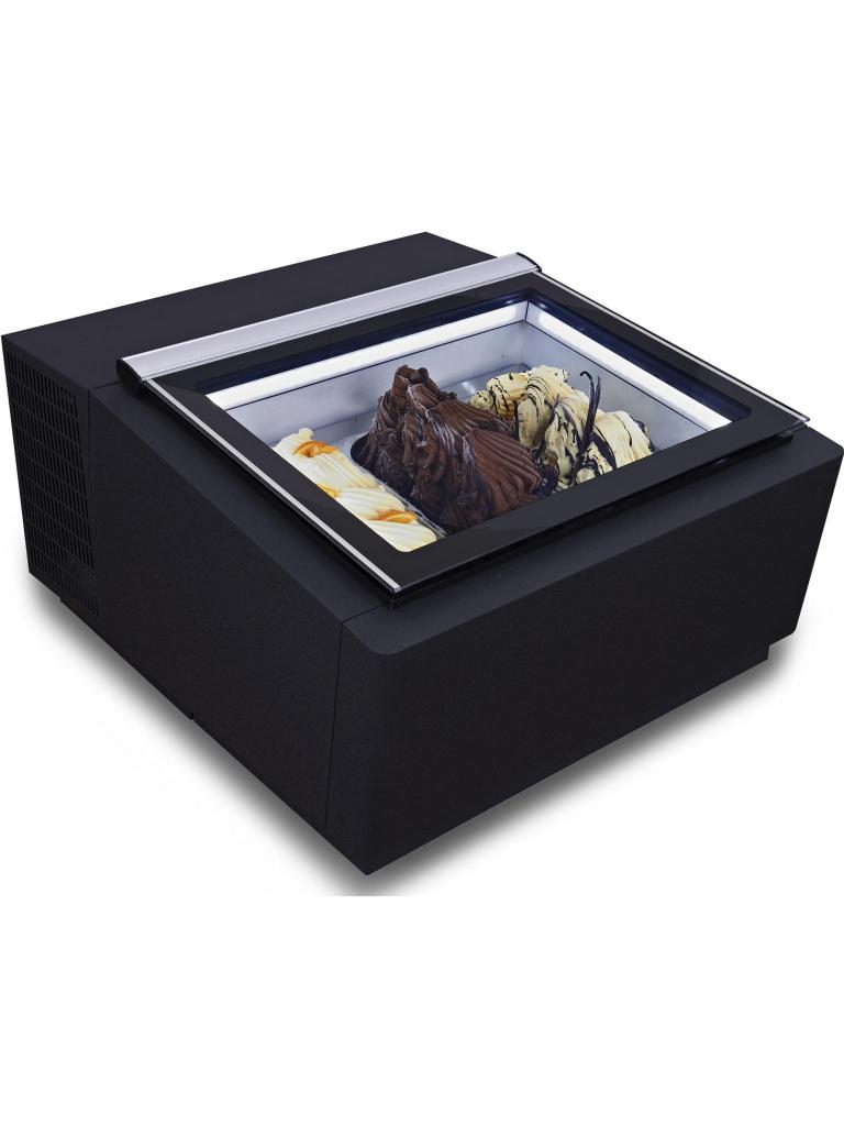 Schepijsvitrine - Klantzijde Open - Tafelmodel - Zwart - 230V - H 37.5 x B 67 x D 75 CM - Combisteel