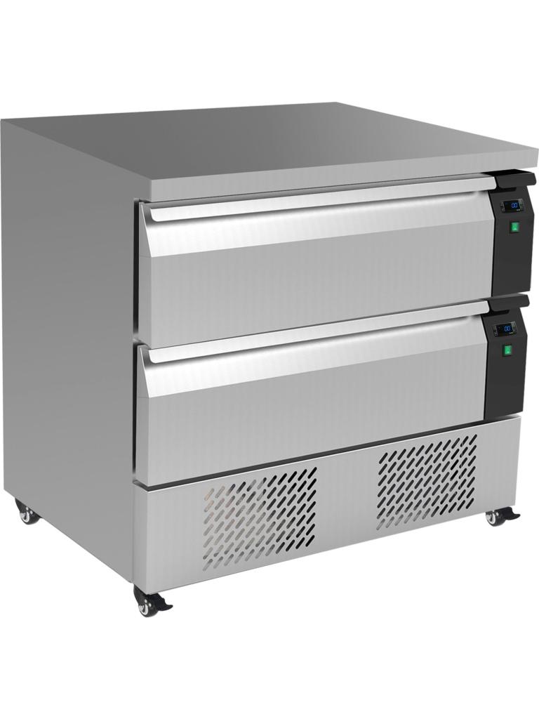 Koel- / Vrieswerkbank - 2 Laden - 4x 1/1 GN - 179 Liter - 230V - H 86.5 x B 90.5 x D 70 CM - Combisteel