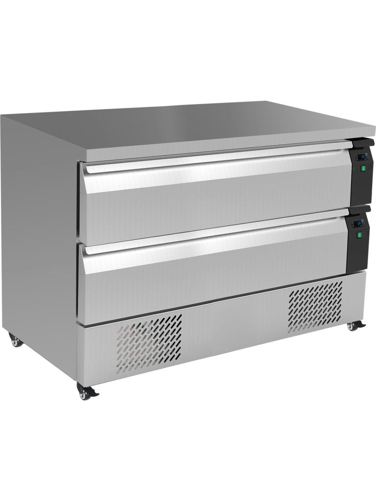 Koel- / Vrieswerkbank - 2 Laden - 6x 1/1 GN - 265 Liter - 230V - H 86.5 x B 123 x D 70 CM - Combisteel