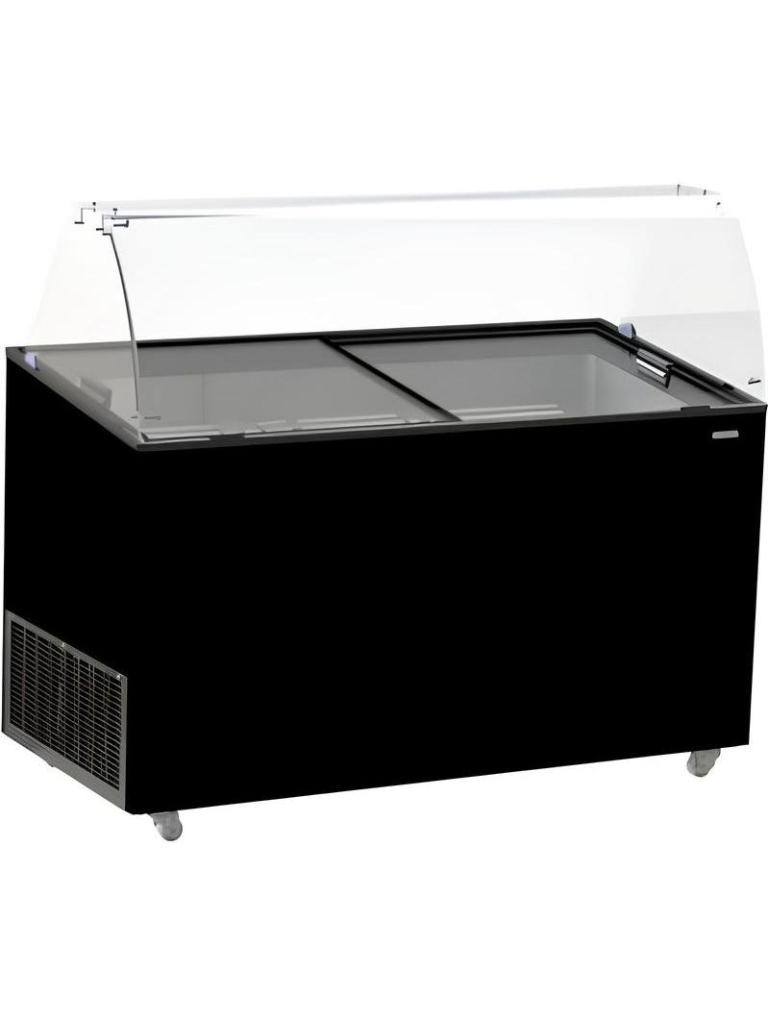 Schepijsvitrine Tenerife - 10x 5 Liter - Zwart - 230V - H 122.9 x B 143.9 x D 72.7 CM - Combisteel