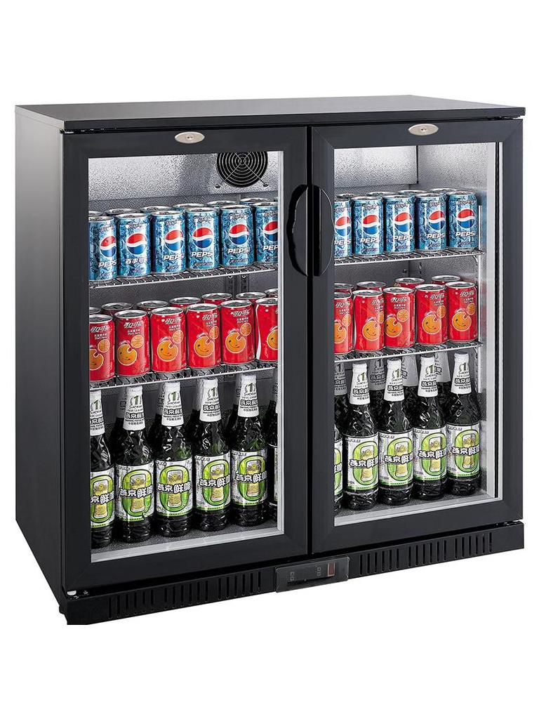 Barkoeler - 2-Deurs - 208 Liter - Zwart - 230V - H 90 x B 90 x D 52 CM - Combisteel