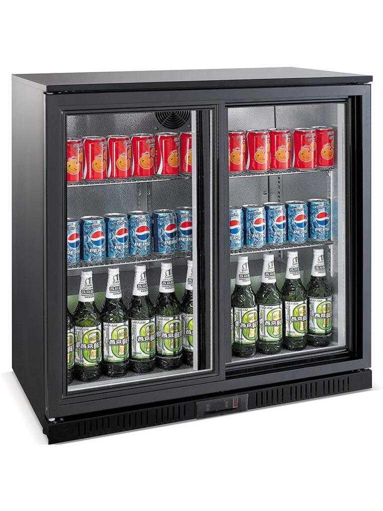 Barkoeler - Schuifdeuren - 2-Deurs - 208 Liter - Zwart - 230V - H 90 x B 90 x D 52 CM - Combisteel