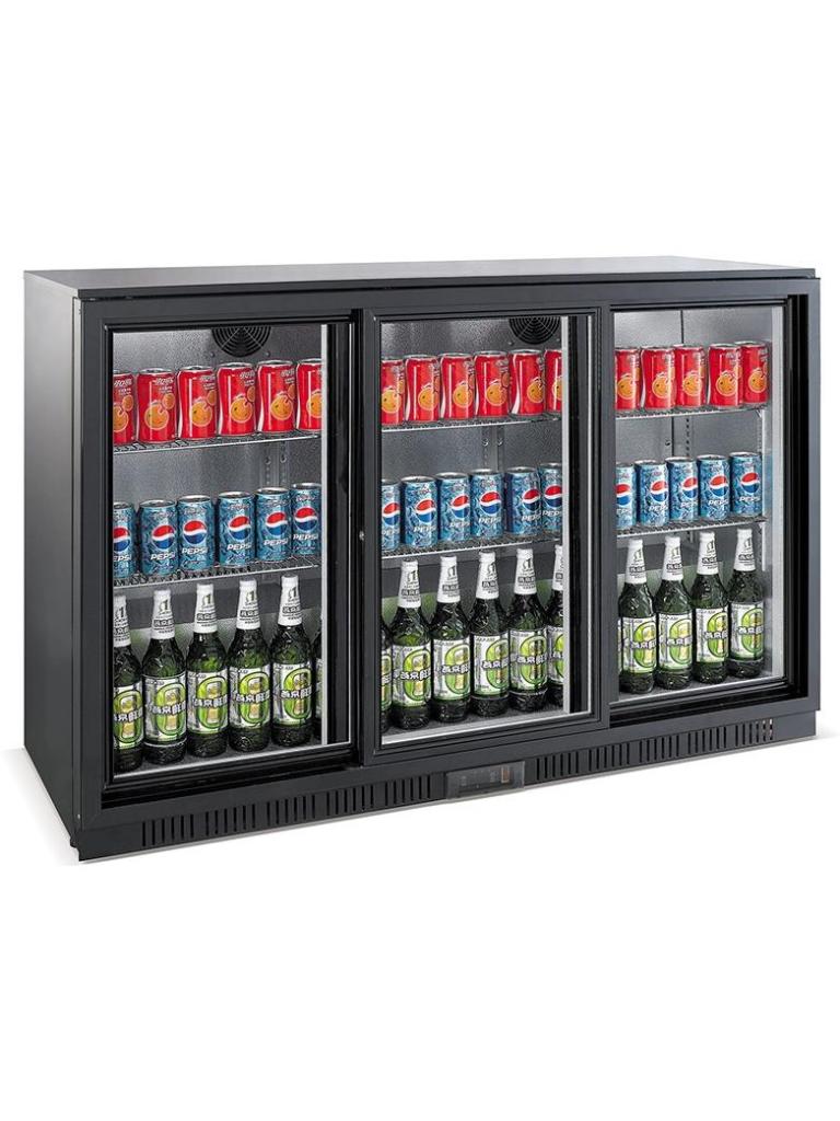 Barkoeler - Schuifdeuren - 3-Deurs - 330 Liter - Zwart - 230V - H 90 x B 135 x D 52 CM - Combisteel
