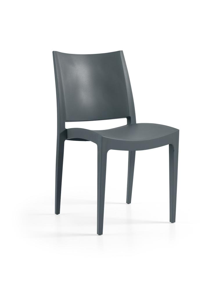 Chaise de terrasse - Emma - Anthracite - Plastique - G-Line