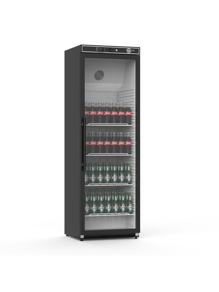 Réfrigérateur porte vitrée - 400 Litres - Noir - 1 porte - G-Line
