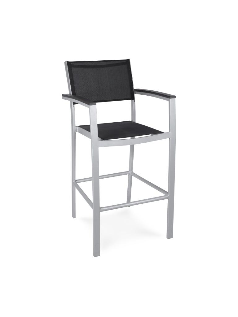 Tabouret de bar terrasse - Luna Super - Gris - Textilène - G-Line