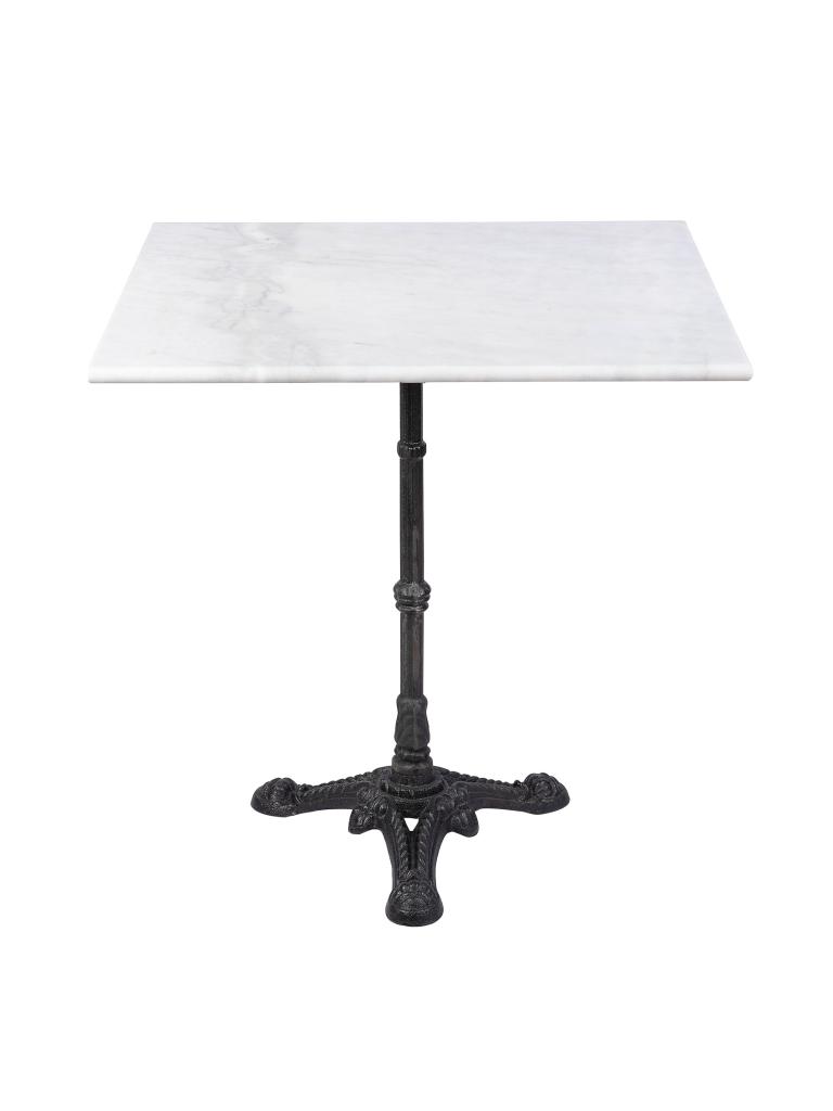 Table - Carrée - 3 Ados - Marbre Blanc - Fonte - H 72 x L 60 x P 60 CM - G-Line