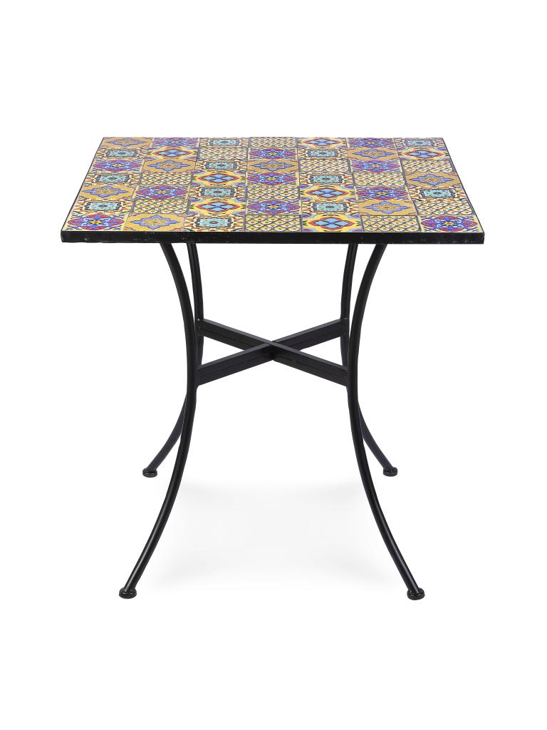 Table de terrasse - Céramique - Acier noir - 70 x 70 CM - G-Line