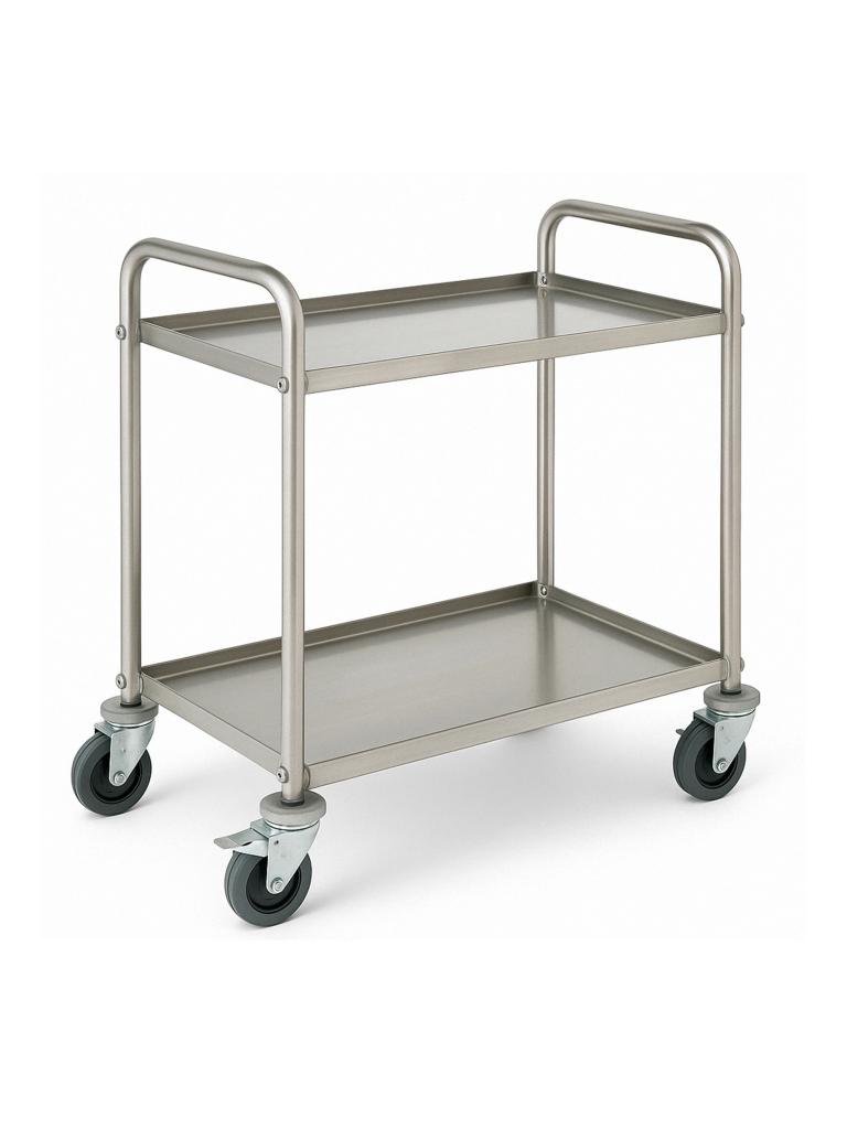 Chariot de service inox - 2 plateaux - amovible - G-Line