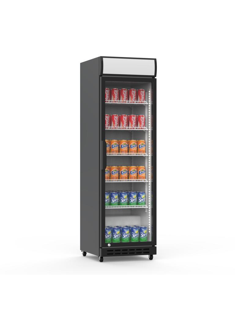 Réfrigérateur porte vitrée - 390 Litres - Noir/Blanc - 1 porte - G-Line