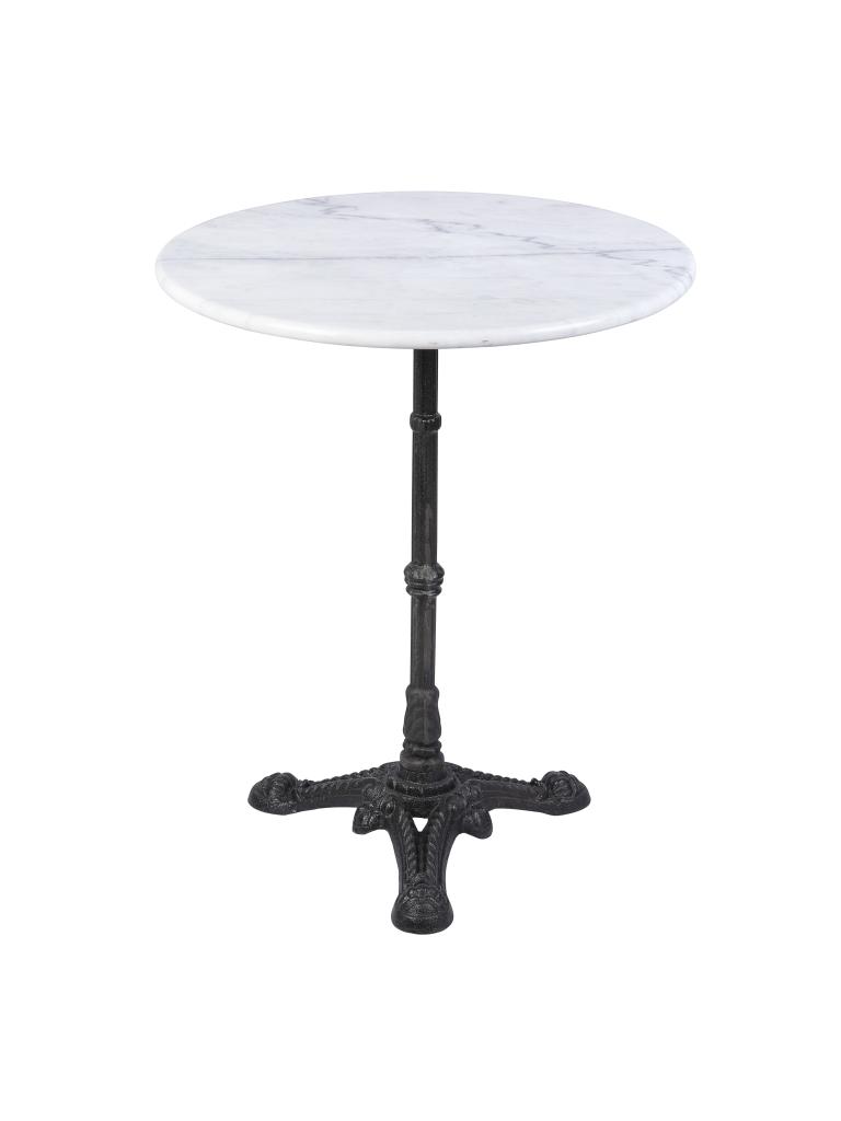 Table - Ronde - 3 Ados - Marbre Blanc - Fonte - Ø 60 x H 72 CM - G-Line