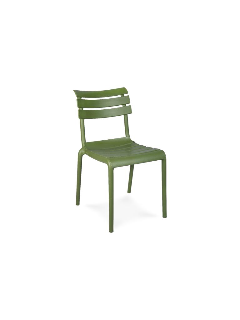 Chaise de terrasse Helen - Empilable - Vert olive - Plastique - G-Line