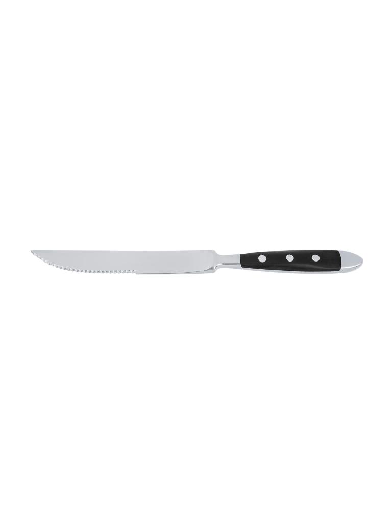 Couteau à steak - 21,4 CM - Manche Noir - Bistro - G-Tableware - 6 pièces - G-line