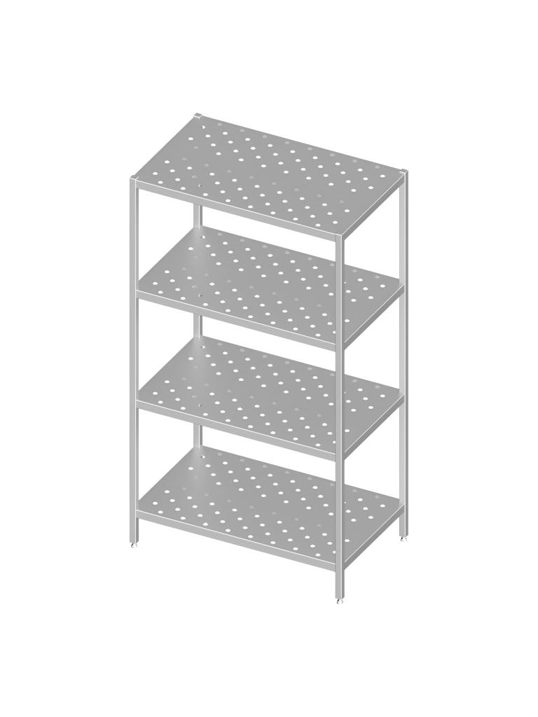 Rayonnage en inox - 4 niveaux - Étagères perforées - G-Line