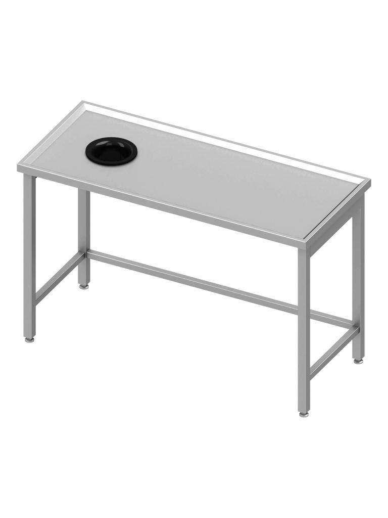 Table de travail en inox - Sans étagère inférieure - Avec rebord anti-débordement - Trou d’évacuation à gauche - G-Line