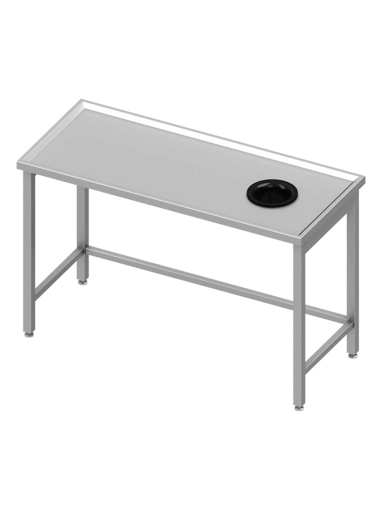 Table de travail en inox - Sans étagère inférieure - Avec rebord anti-débordement - Trou d’évacuation à droite - G-Line